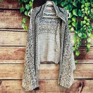 Blush Boutique Ombré Knitted High Low Vest Aztec Pebble Popcorn Women's S/M